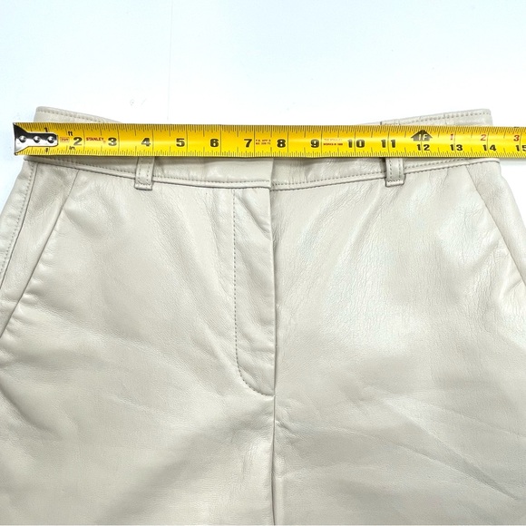 ARITZIA BABATON Women's Ivory Off-White Faux Leather Pants Tapered Leg Size 6 - Picture 6 of 9